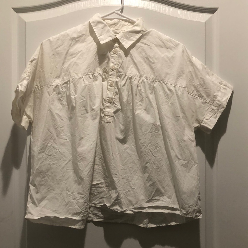Madewell size small short sleeve cotton white blouse
